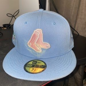 Hat club pink brim white sox hat